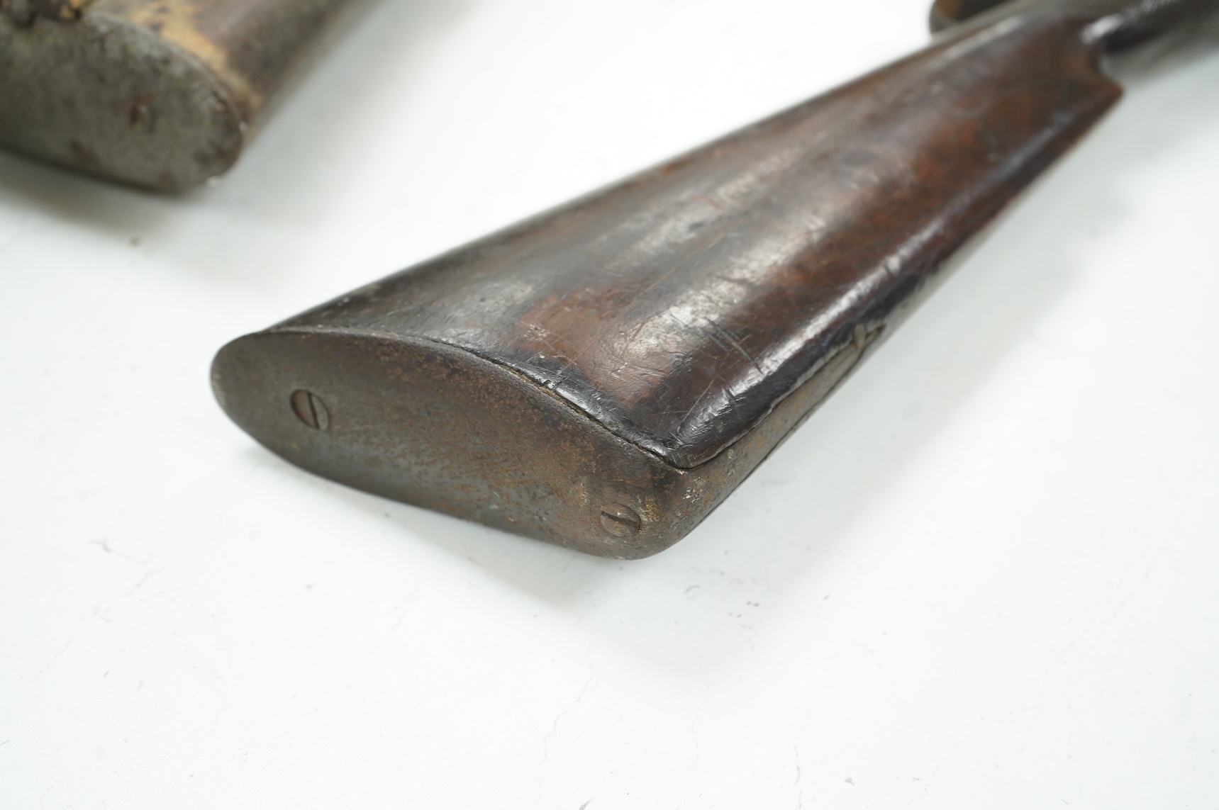 A 12 bore single barrel percussion sporting gun by J. Aston, the drum converted from flintlock, with engraved iron mounts, half stocked